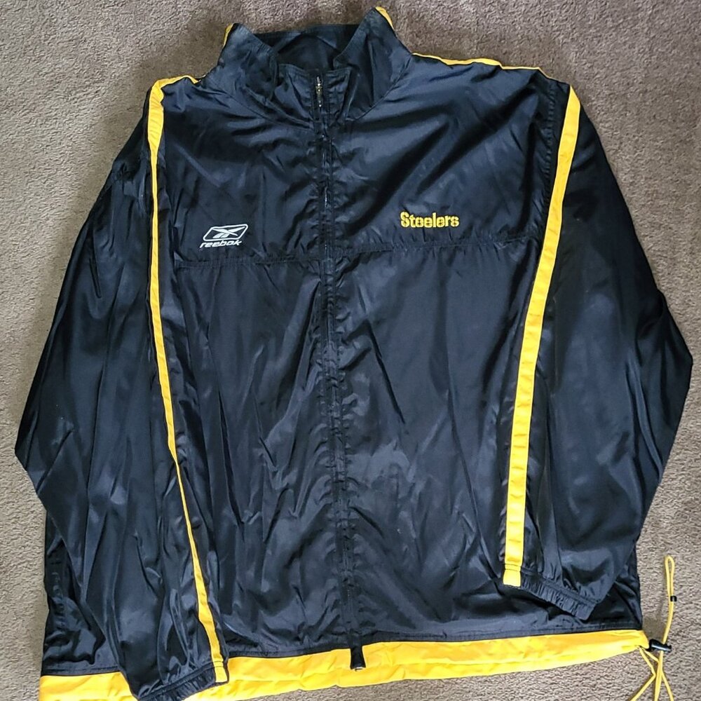 Reebok On Field Team Apparel Pittsburgh Steeler 2XL Lined Windbreaker